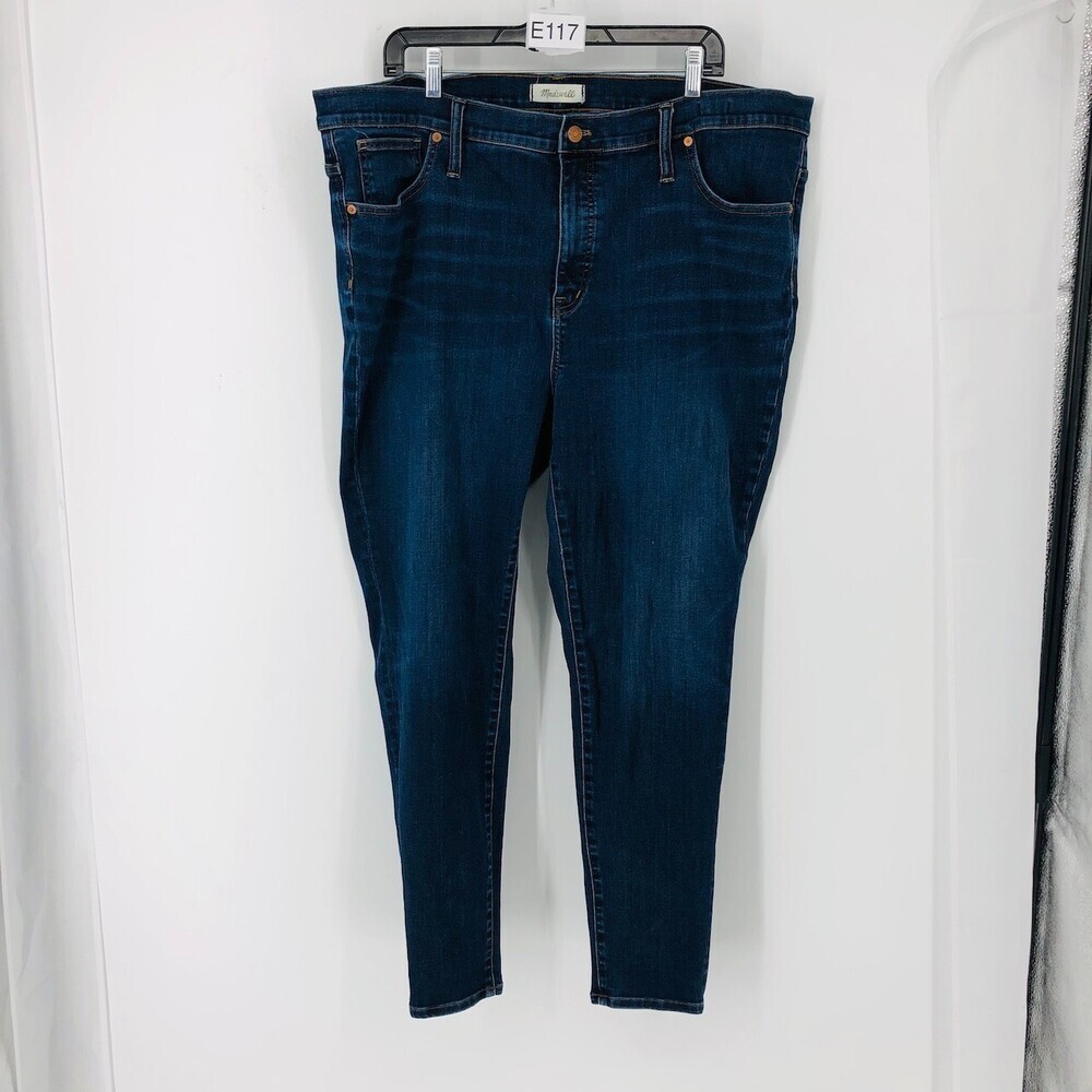Madewell Women's Dark Blue Cotton Larkspur Wash 9" Mid Rise Skinny Jeans Size 36